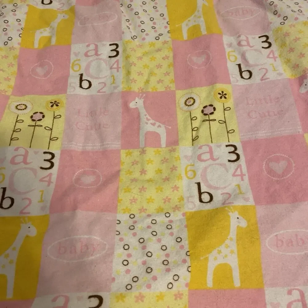 Vintage Cotton Baby Blanket Nursery Quilt Crib Comforter Real Love Animal Number